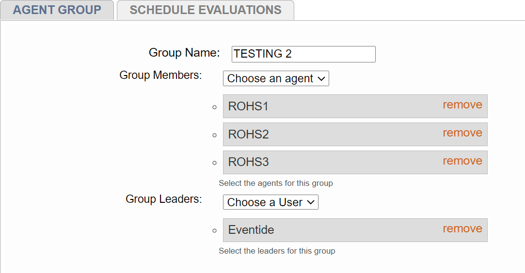 Quality Factor Agent Group Setup