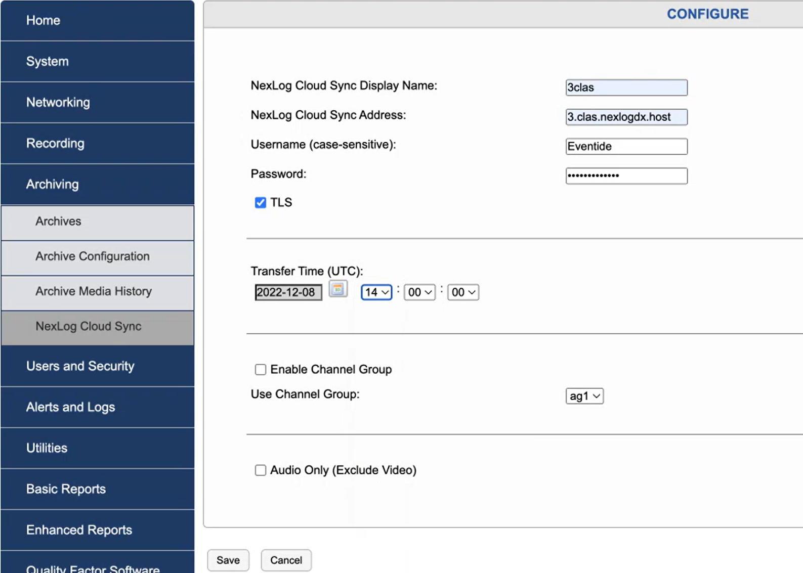 Cloud Sync Configuration