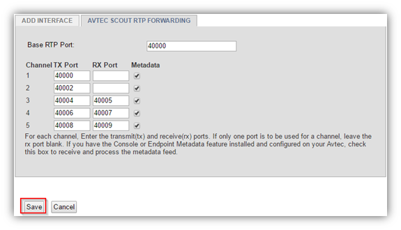 Configure UDP Ports and Metadata