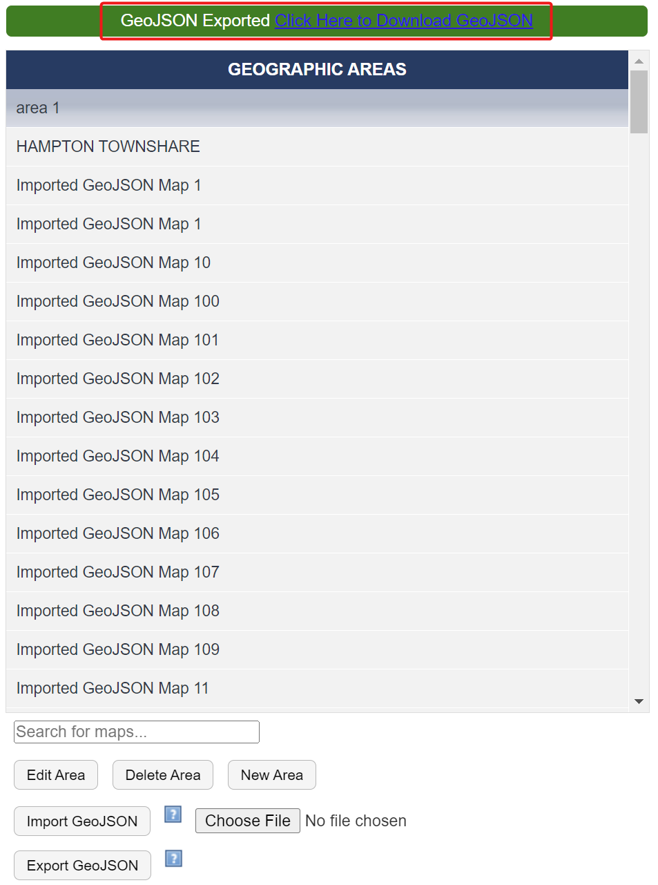 Geographic Area Download