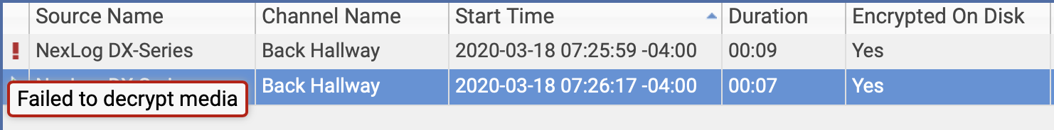 Encrypted Recording Mouse Over Explanation