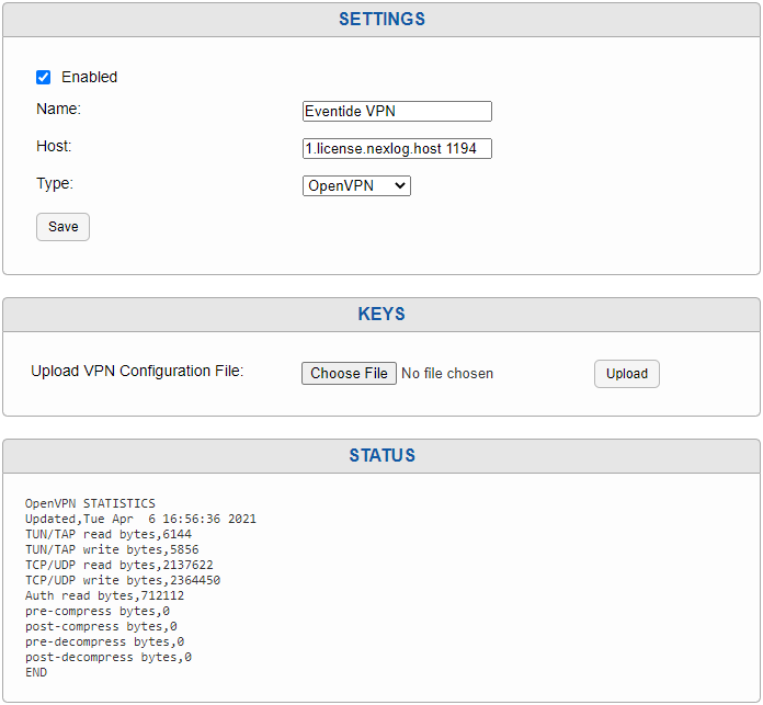 Eventide VPN Connection