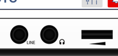 Front Panel Audio Ports and Volume (Close-Up)
