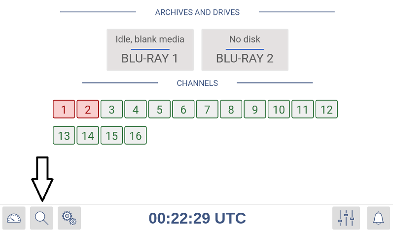|FPName| Info Screen (with arrow pointing to Recall button)
