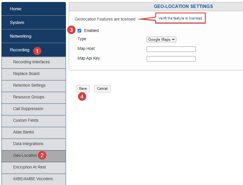 Geo Location Configuration