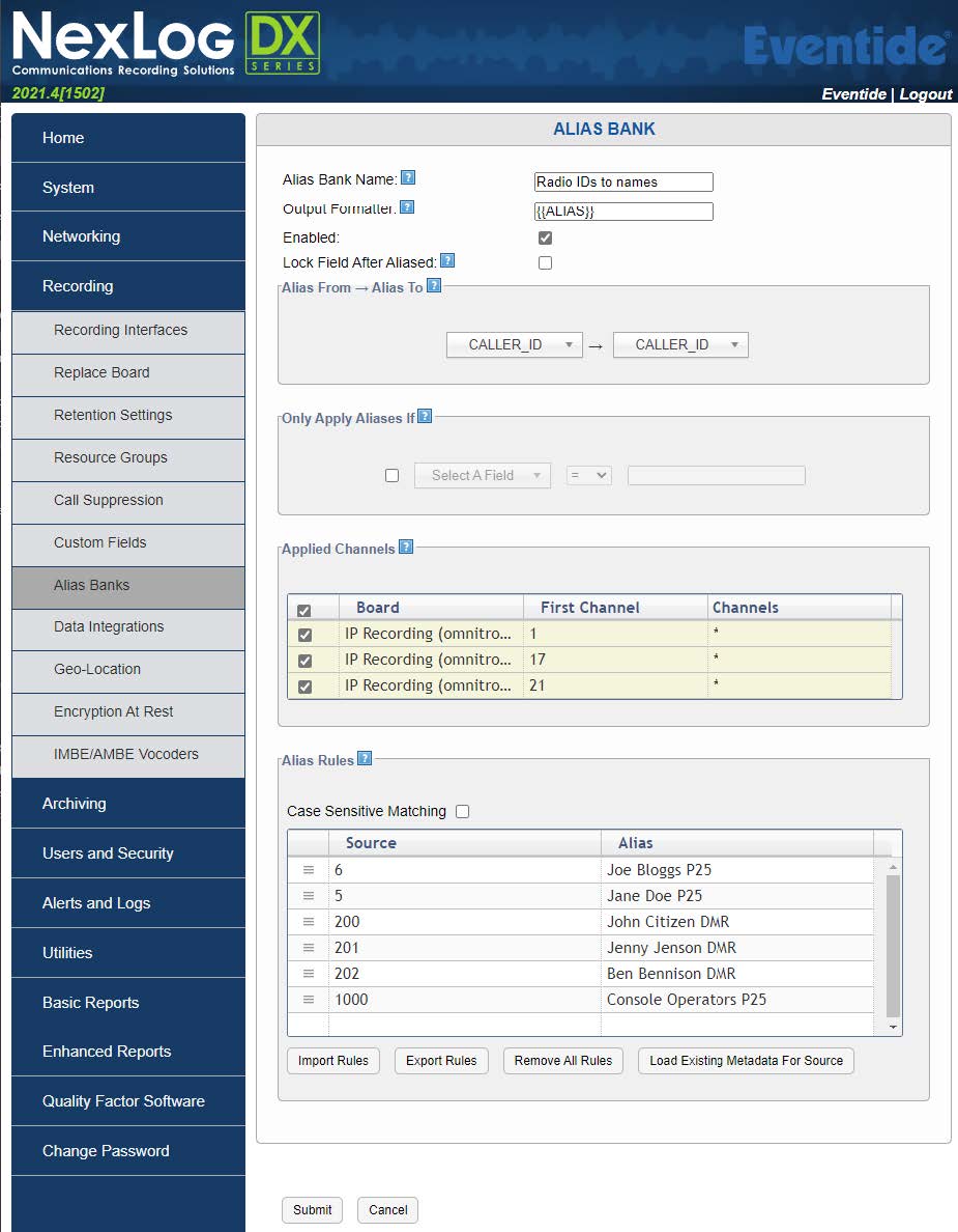 Template Field Details