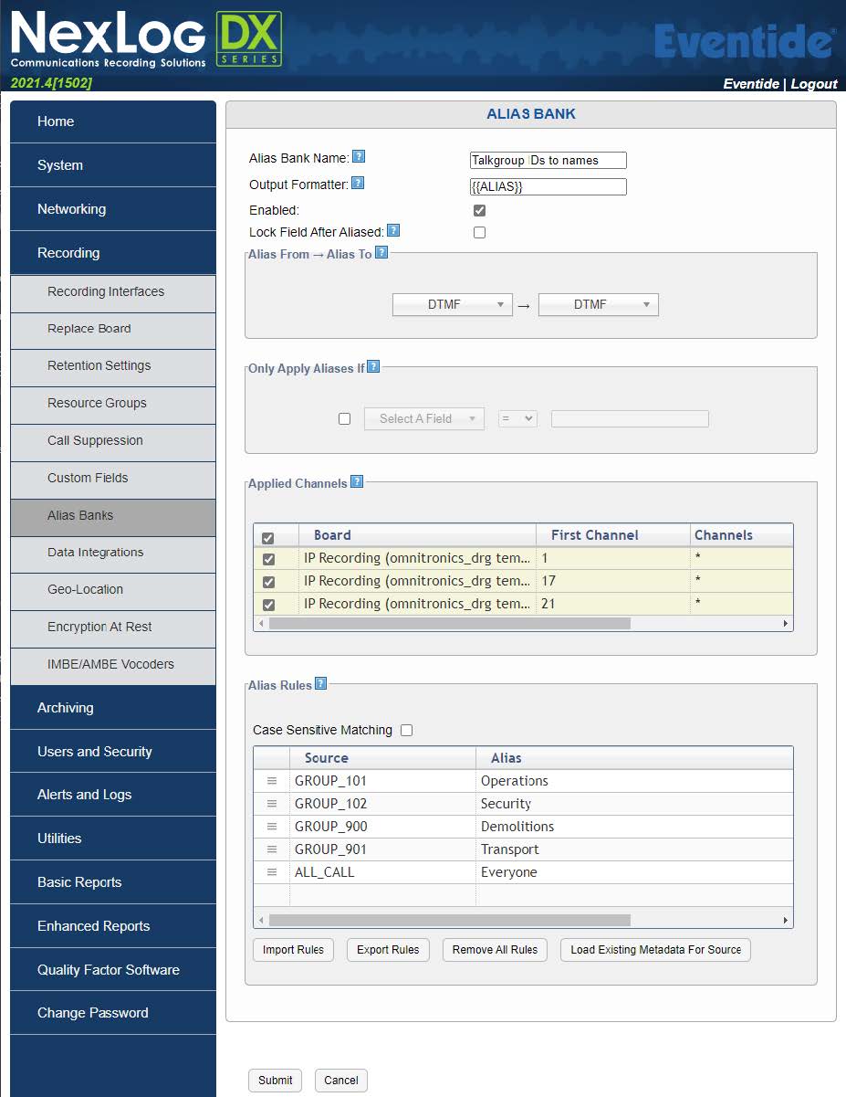 Template Field Details