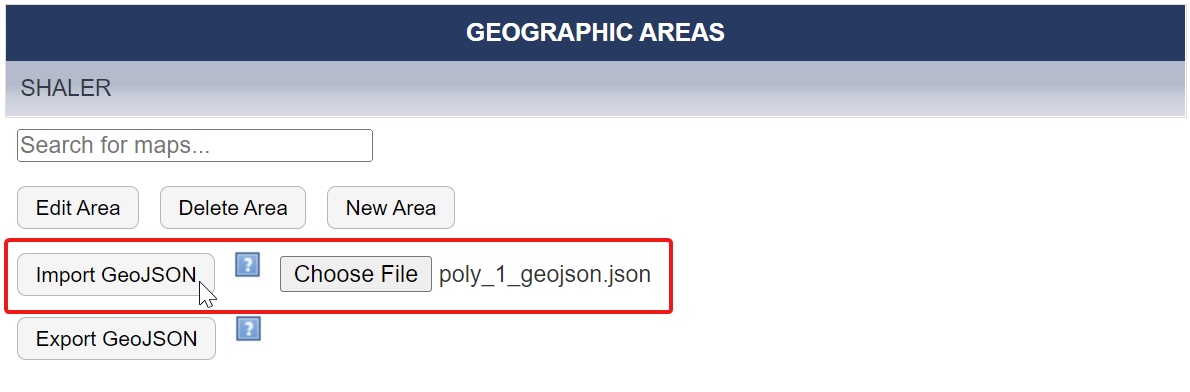 Geographic Area Import