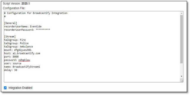 Broadcastify Configuration