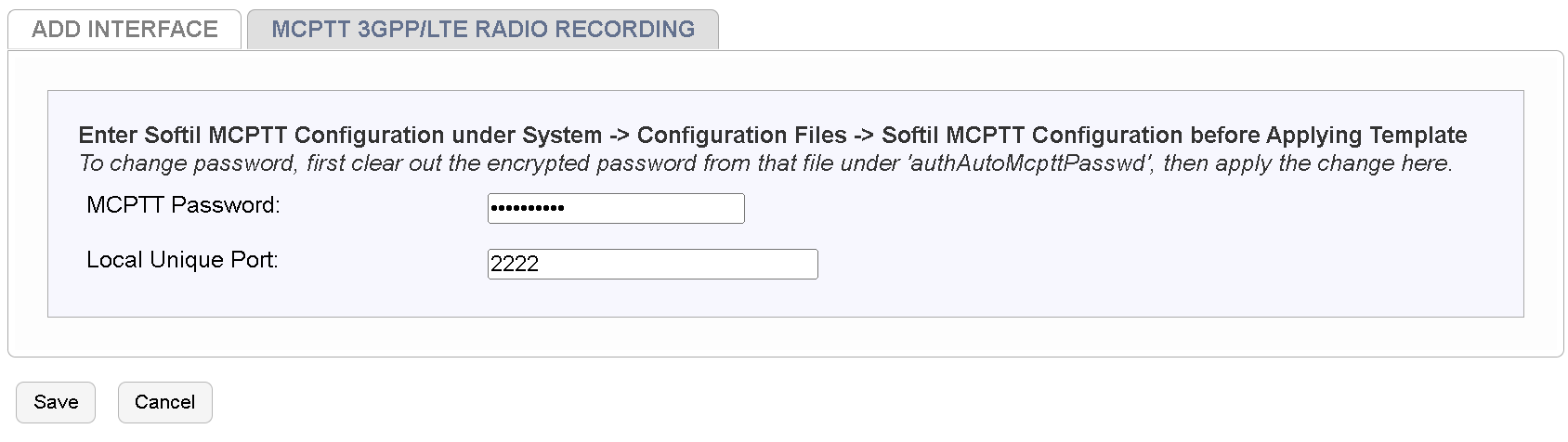 MCPTT Template Details
