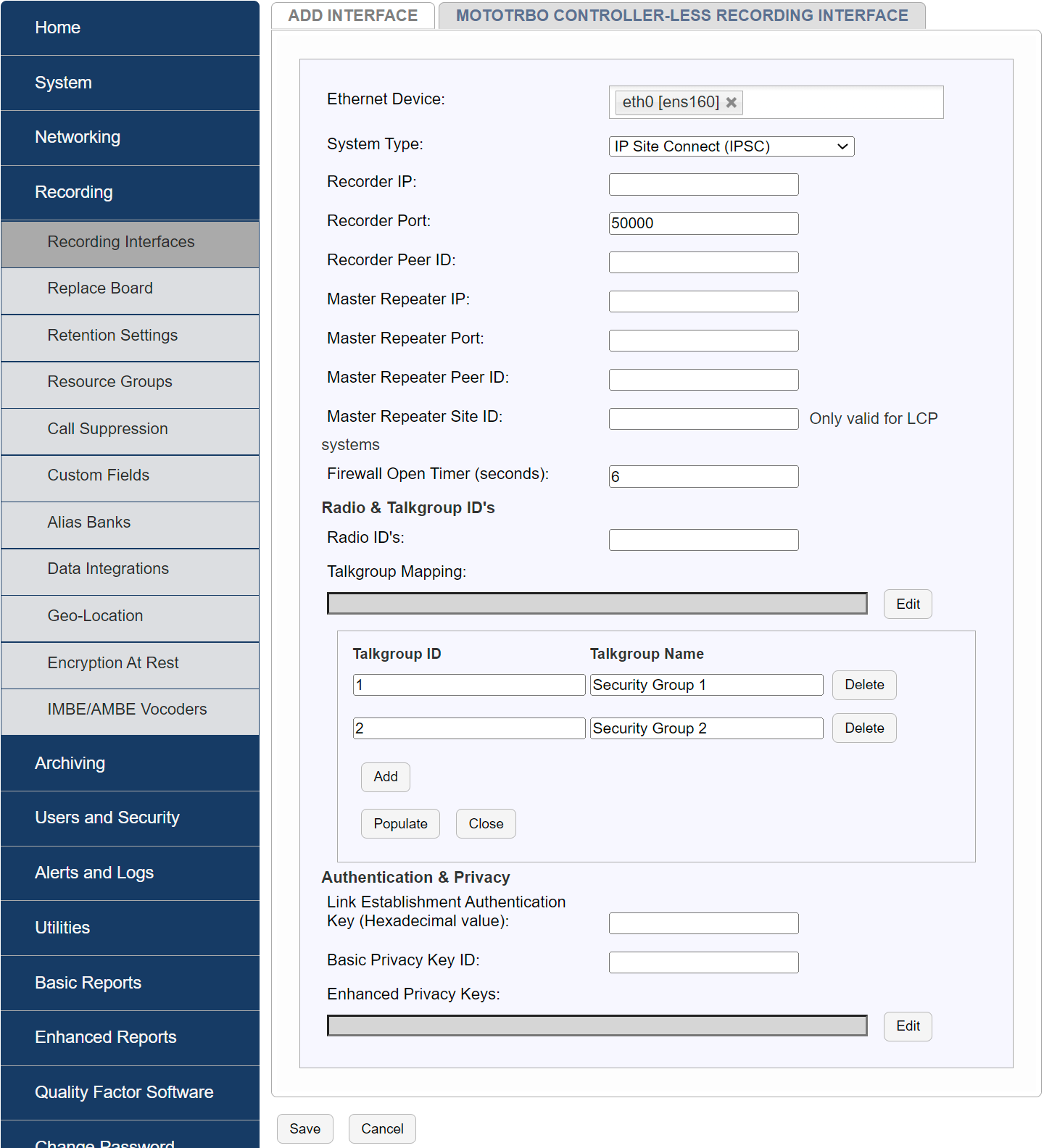 Configure Interface