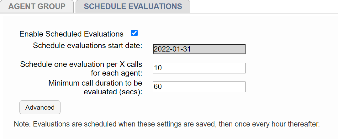 Quality Factor Scheduled Evaluation