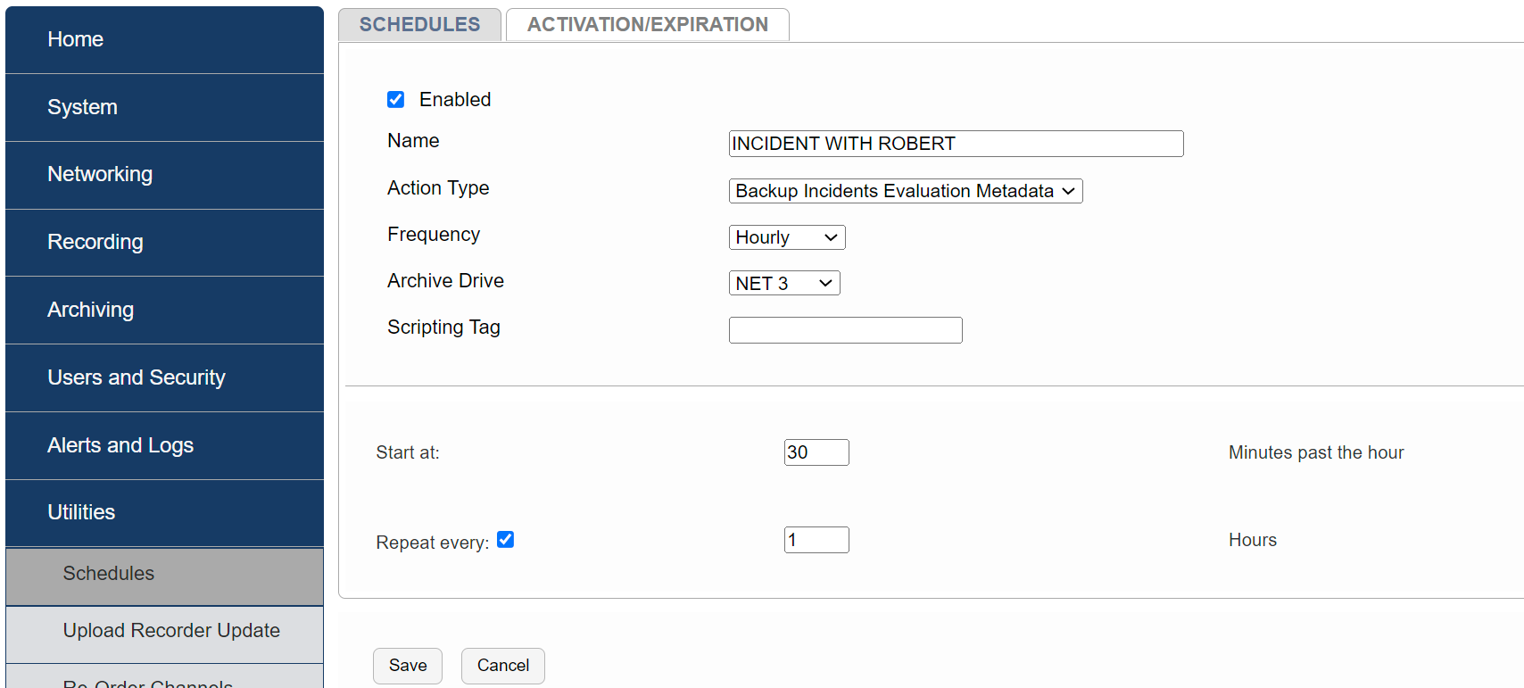 Schedule Metadata Backup