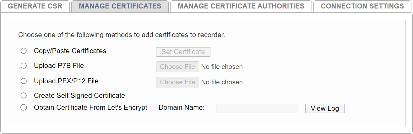 Manage Certificates