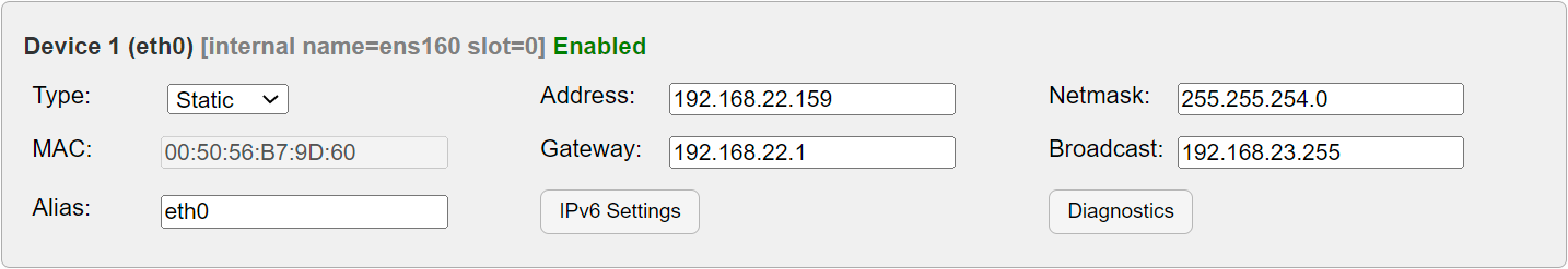 Network Interface Configuration