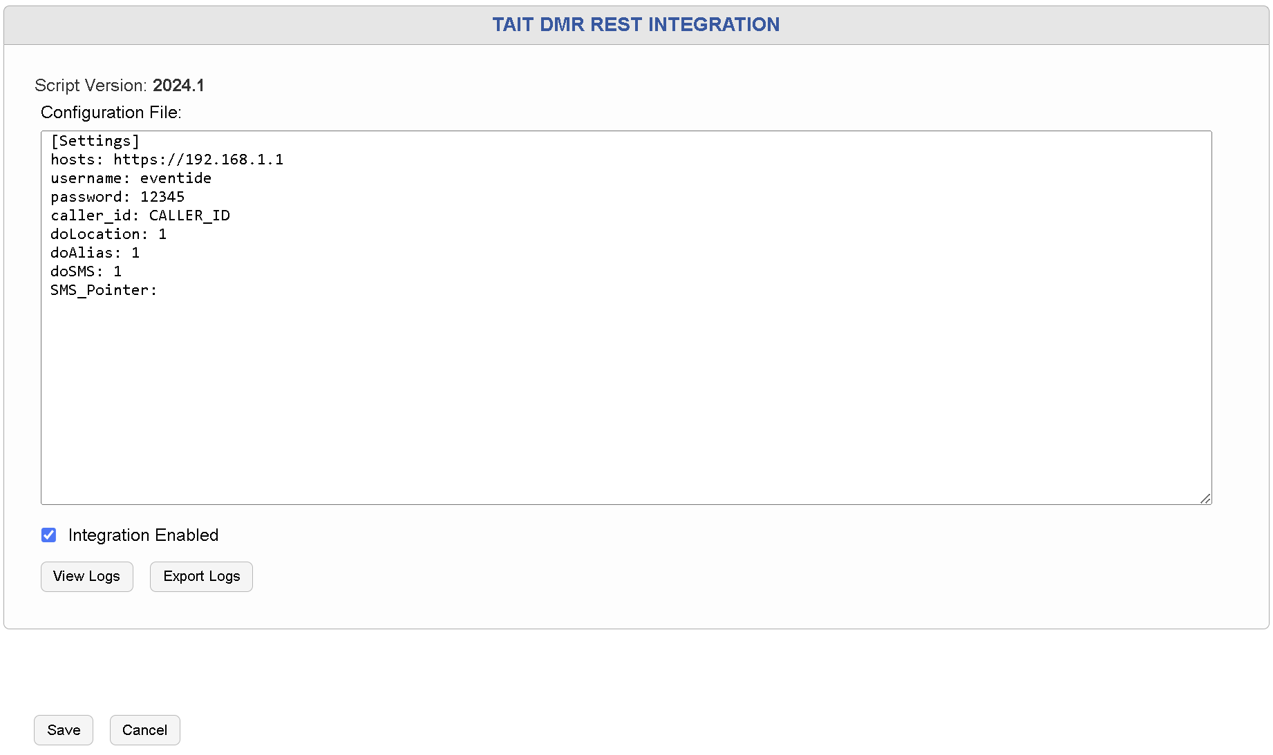 Tait DMR Integration