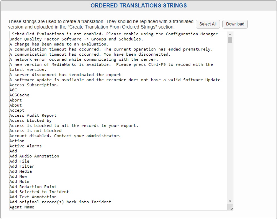 Ordered Translations Strings Page